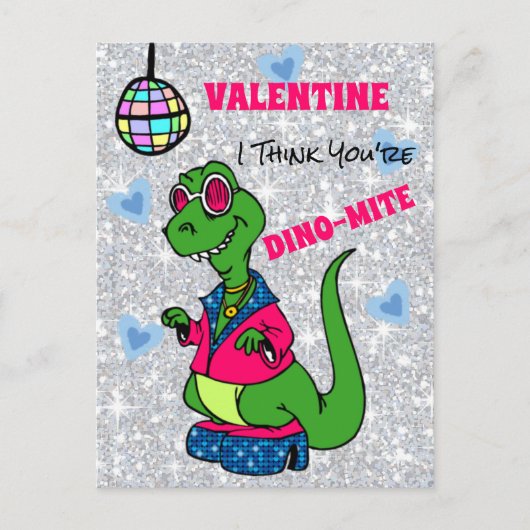 Valentijn, ik denk dat je Dino-Mite bent, disco di Briefkaart (Voorkant)