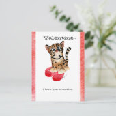 Valentijn, ik hou van je een ocelot Briefkaart (Staand voorkant)