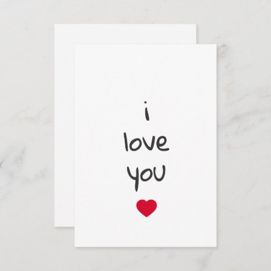 Valentijn Ik hou van je Hart Kaart (Voorkant / Achterkant)