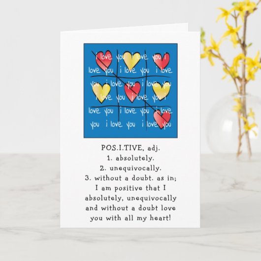 Valentijn, IK HOU VAN JE Kaart (Gele Bloem)