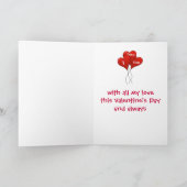VALENTIJN:  "IK HOU VAN JE NIET OMDAT JE VOLMAAKT FEESTDAGEN KAART (Binnen)