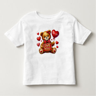 Valentijn Ik hou van je Teddy Bear Red Kinder Shirts