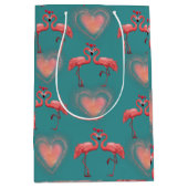 Valentijn inpakpapier - Flamingo- Retro Medium Cadeauzakje (Voorkant)
