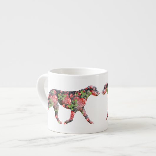 Valentijn Irish Wolfhound Kunstwerk Espresso Kop (Links)