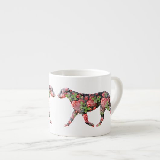 Valentijn Irish Wolfhound Kunstwerk Espresso Kop (Voorkant rechts)