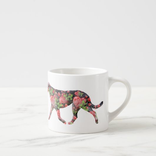 Valentijn Irish Wolfhound Kunstwerk Espresso Kop (Rechts)