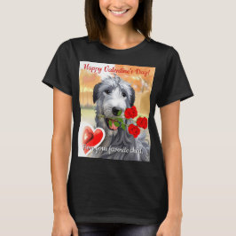 Valentijn Irish Wolfhound Kunstwerk T-shirt