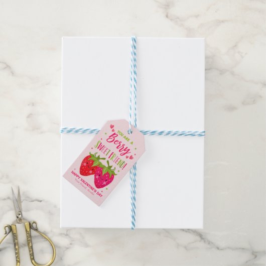 Valentijn Je bent een Berry Sweet Friend klaslokaa Cadeaulabel (Met Touw)