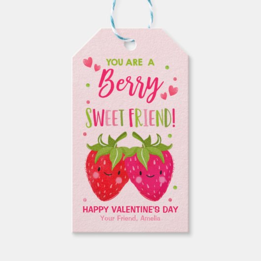 Valentijn Je bent een Berry Sweet Friend klaslokaa Cadeaulabel (Voorkant)