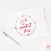 Valentijn Je bent het liefste ding Helderrood Ronde Sticker (Envelop)