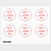 Valentijn Je bent het liefste ding Helderrood Ronde Sticker (Vel)