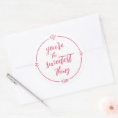 Valentijn Je bent het liefste ding Hot Pink Ronde Sticker (Envelop)