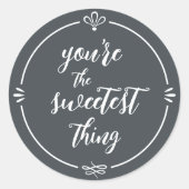 Valentijn Je bent het liefste van zwart Ronde Sticker (Voorkant)