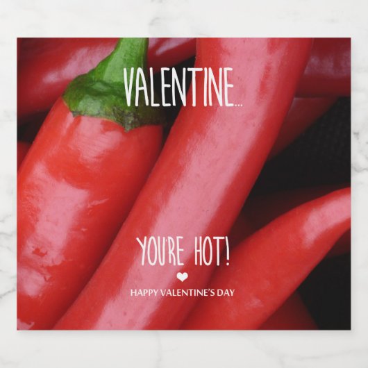 Valentijn, je bent warm! bier etiket (Enkel label)