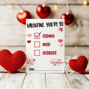 Valentijn, je bent zo Sigma! Teen Valentijnsdag Kaart