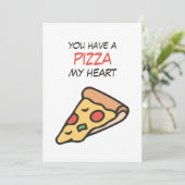 Valentijn je hebt een pizza mijn hart feestdagenkaart (Staand voorkant)