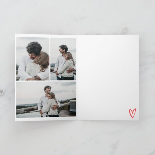 Valentijn je steekt mijn wereld schattige 3 foto's kaart (Binnen)