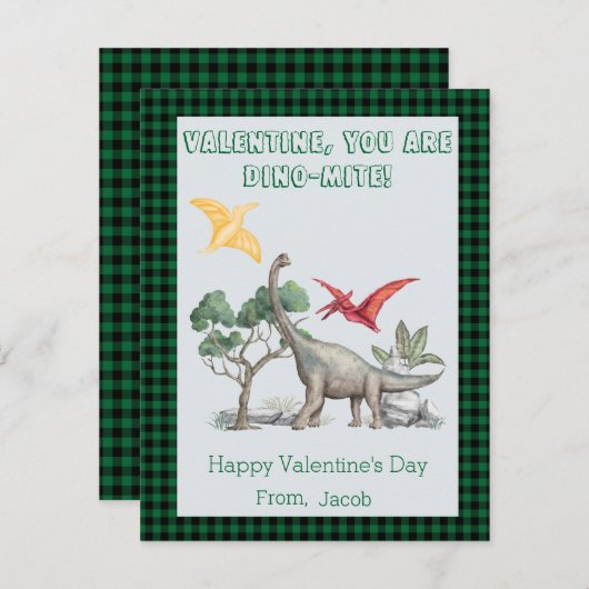 Valentijn, jij bent DINO-Mite! Valentijnskaarten v Feestdagenkaart (Voorkant / Achterkant)