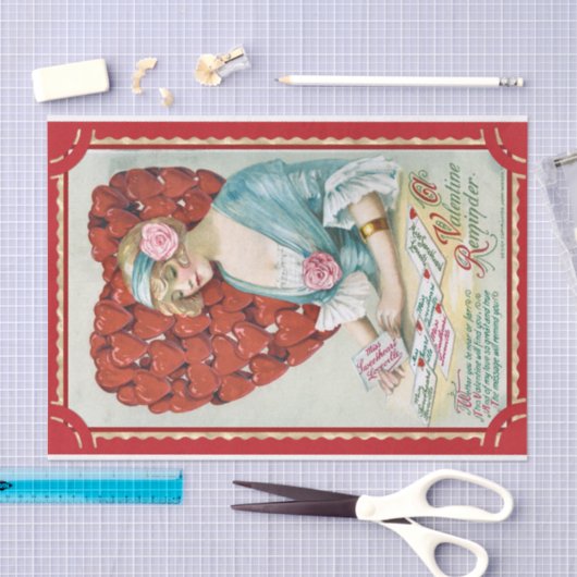  Valentijn Jonge vrouw met liefdesbrieven Tissuepapier (Craft)