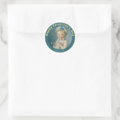 Valentijn Jongen bloemen Fragonard Pierrot CC1075 Ronde Sticker (Tas)