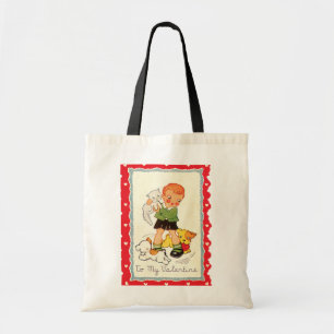 Valentijn, jongen, puppy, Kitten Tote Bag