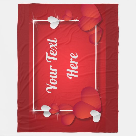 VALENTIJN (Jouw tekst toevoegen) Fleece Deken (Voorkant)