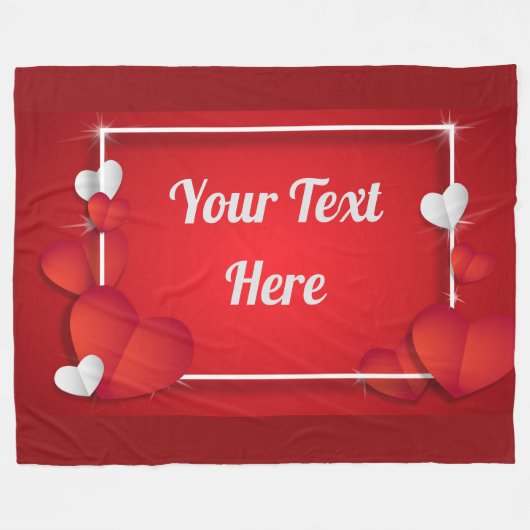VALENTIJN (Jouw tekst toevoegen) Fleece Deken (Voorkant (Horizontaal))