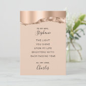 Valentijn Jubileum Romantic Poem Roos Gold Feestdagenkaart (Staand voorkant)