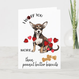Valentijn-kaart van je Chihuaha Dog Love Biscuit Feestdagen Kaart