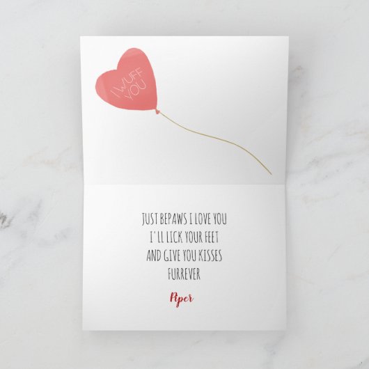 Valentijn Kaart van je Witte Poedel Hond (Binnen)