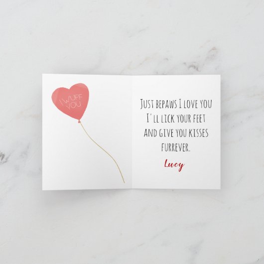 Valentijn Kaart van je Yorkie en Red Balloons (Binnen)