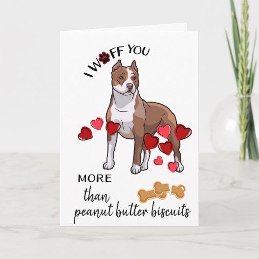 Valentijn-kaart van uw Fawn Pitbull Dog Love Feestdagen Kaart (Voorkant)
