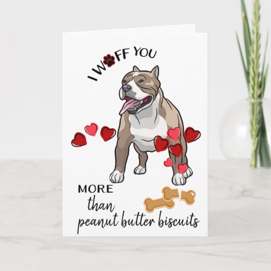 Valentijn-kaart van uw standaard Pitbull Dog-liefd Feestdagen Kaart (Voorkant)