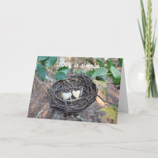 Valentijn kaart w / 2 hartvormige eitjes binnen