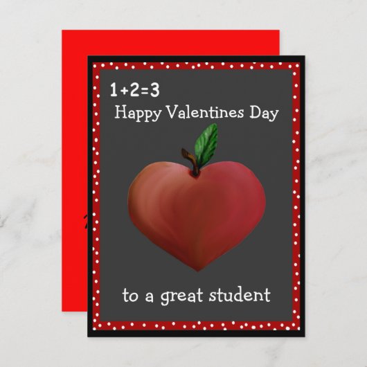 Valentijn-kaarten van de leraar feestdagenkaart (Voorkant / Achterkant)