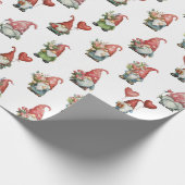 Valentijn kabouters op wit cadeaupapier (Hoek)