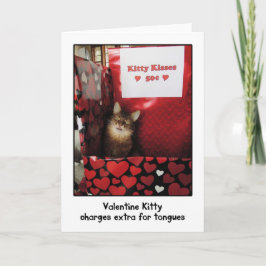Valentijn Kat Kissing Booth Wenskaart Feestdagen Kaart