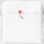 Valentijn Kat met Heart Balloons Holiday Sticker (Tas)