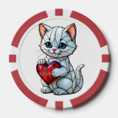 Valentijn Kat Poker Chips (Voorkant)