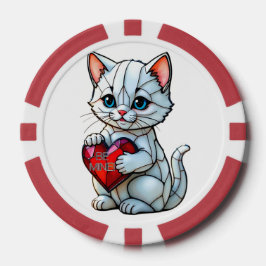 Valentijn Kat Poker Chips