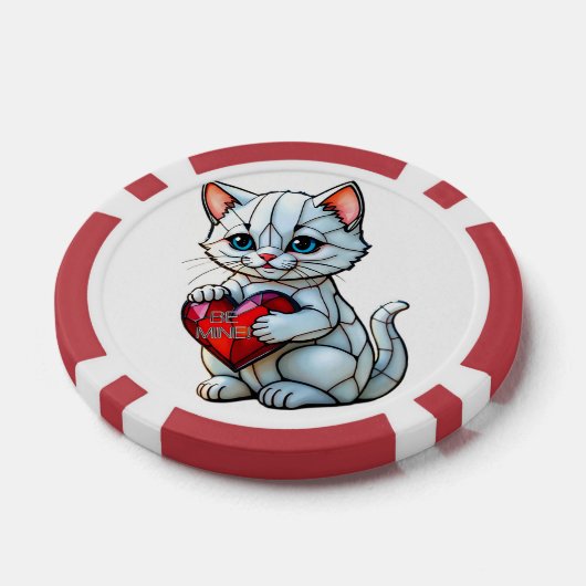 Valentijn Kat Poker Chips (Enkel)