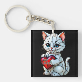 Valentijn Kat Sleutelhanger