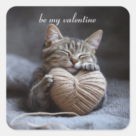 valentijn kat vierkante sticker