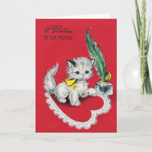 Valentijn Kat voor moeder Feestdagen Kaart (Voorkant)