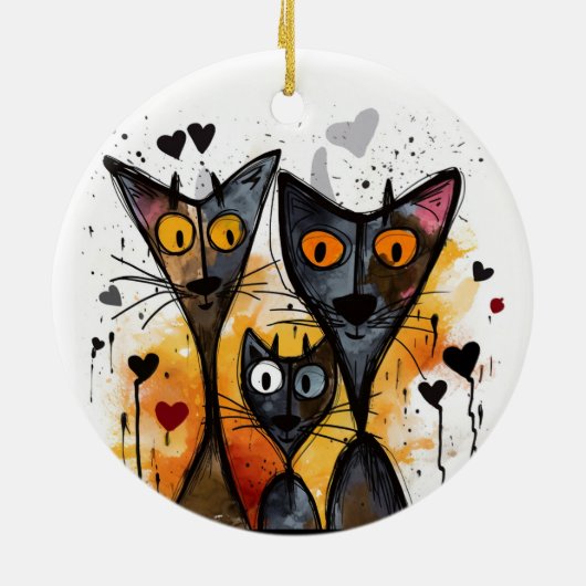 Valentijn Katten en Harten Ornament (Achterkant)