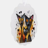 Valentijn Katten en Harten Ornament Kaart (Rechts)