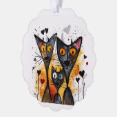 Valentijn Katten en Harten Ornament Kaart (Links)