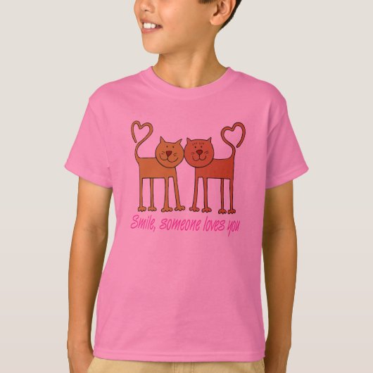 Valentijn katten in liefde T-shirt (Voorkant)