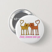 Valentijn Katten in Love Button (Voorkant /achterkant)