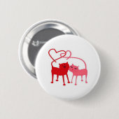 Valentijn katten Ronde Button (Voorkant /achterkant)